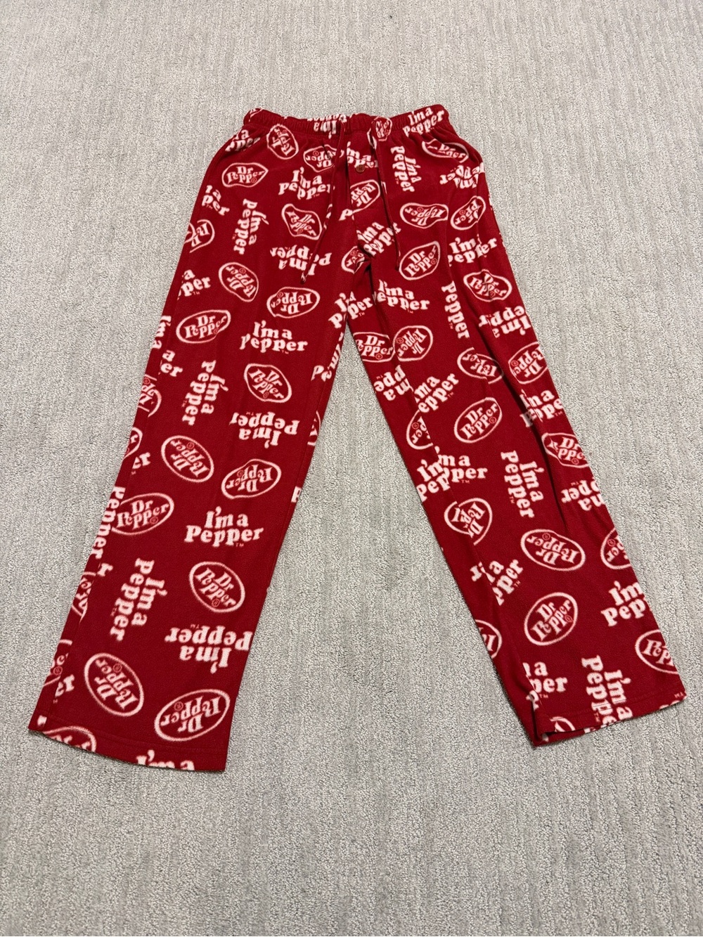 Dr. Pepper Soda Red Pajama Pants Adult Lounge Sleepwear - Size Medium (32-34)
